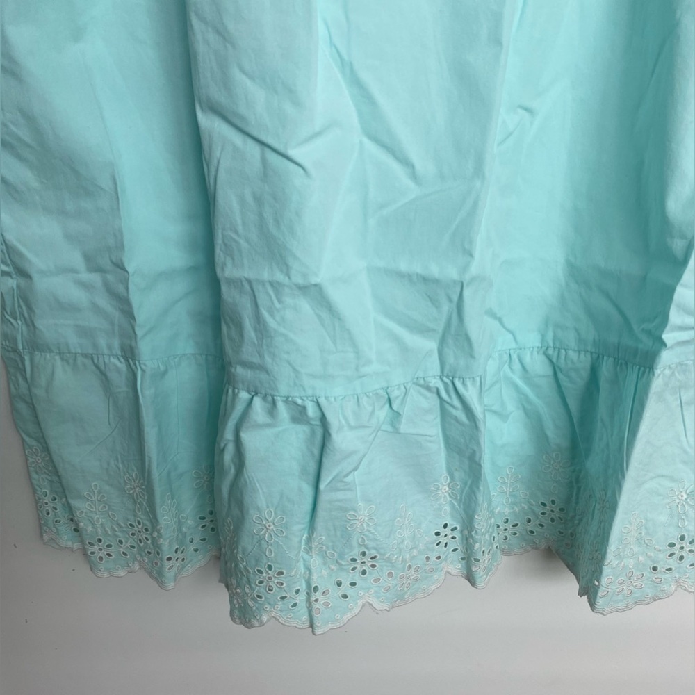 Women’s Mint Blue Square-Neck Dress with Eyelet Trim - Picture 9 of 10